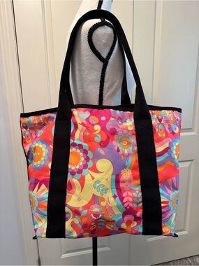 Amika Signature Psychedelic Floral Print Tote/Travel Duffle Bag